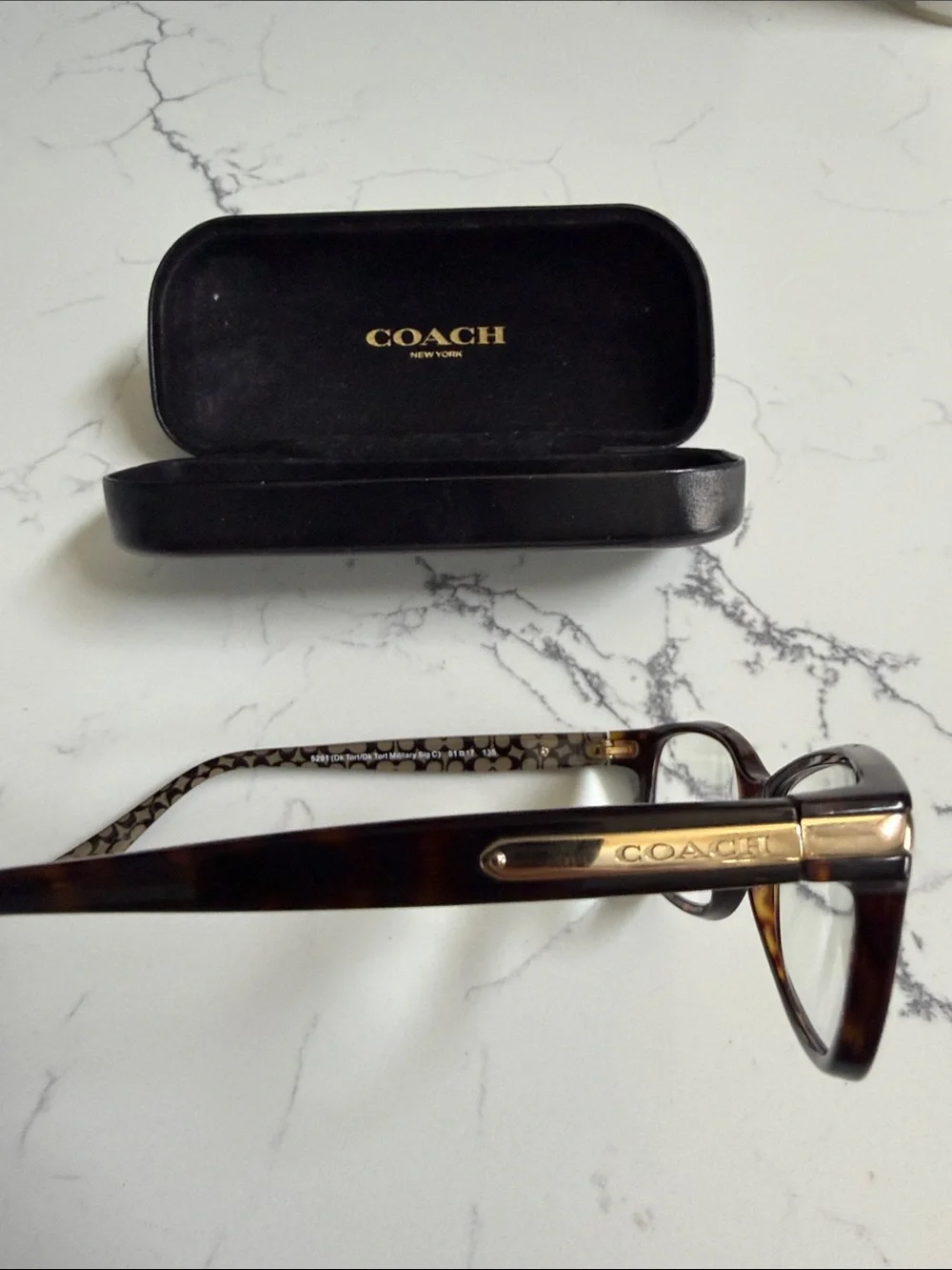 Coach Brown Logo-Pattern Rectangular Eyeglass Frames- HC6065 5291